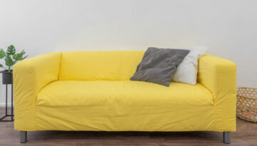 Bright yellow sofa furniture